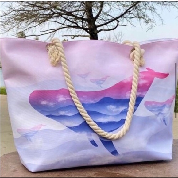 LAST ONE: Ombré ocean life beach tote bag - Picture 5 of 12